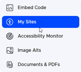 My Sites menu