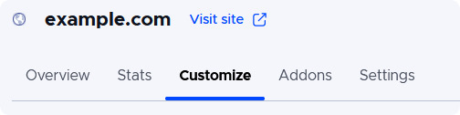 Customize tab
