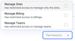 Permissions options