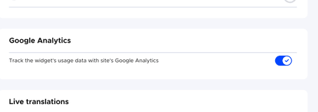 Track the widget's usage data with site's Google Analytics