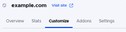 Customize tab