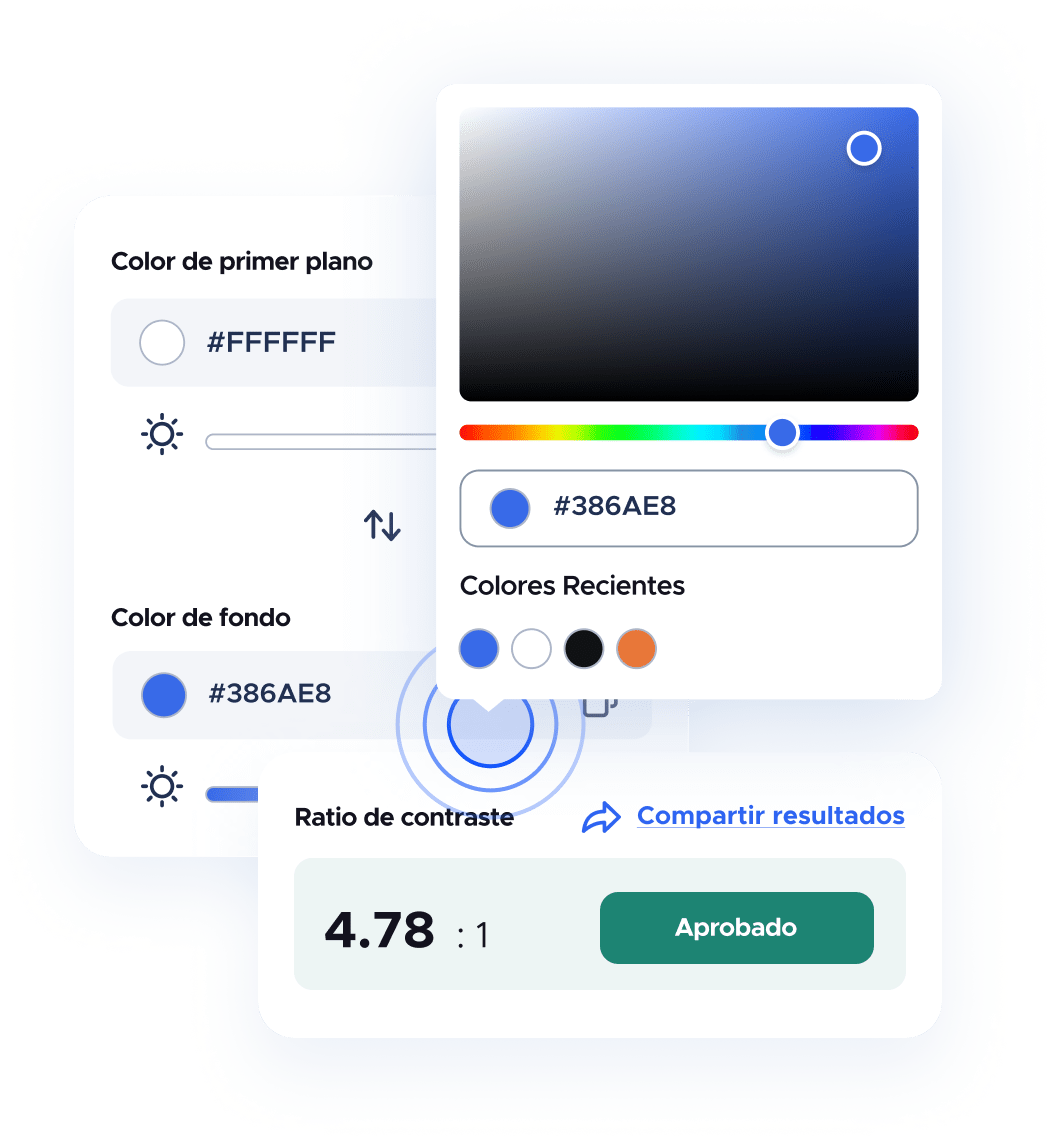 Selector de color manual de la herramienta Comprobador de contraste de colores