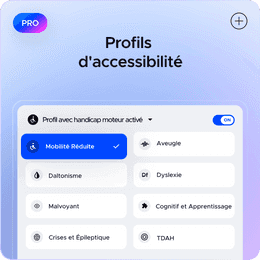 Profils d'accessibilité du widget Pro de UserWay
