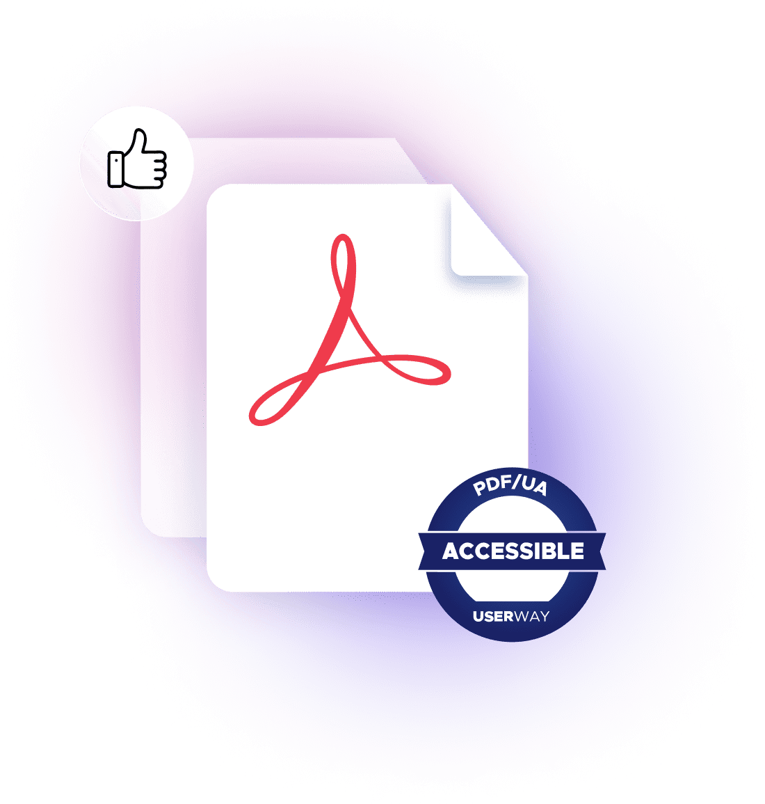 Icône PDF avec badge de document accessible