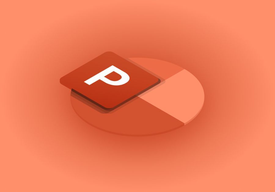 Illustration of the symbol for a PowerPoint presentation, typically represented by a red P icon.