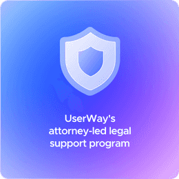 UserWay Litigation Support Program with shield