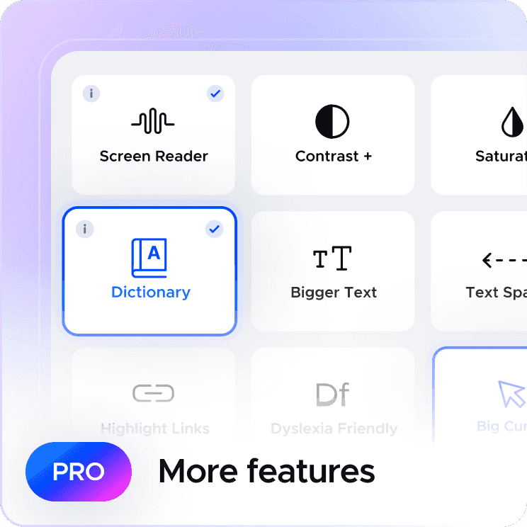 UserWay Pro Widget additional features