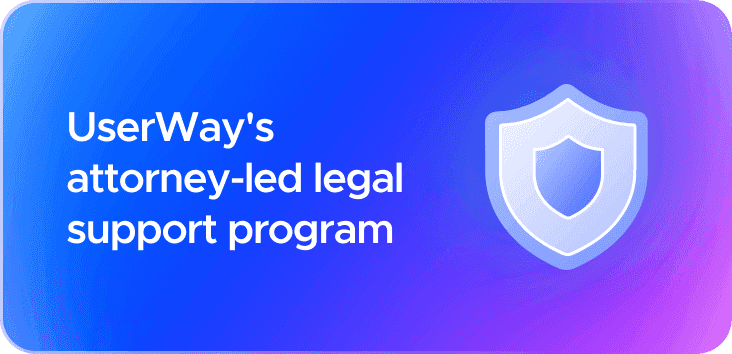 UserWay Litigation Support Program with shield