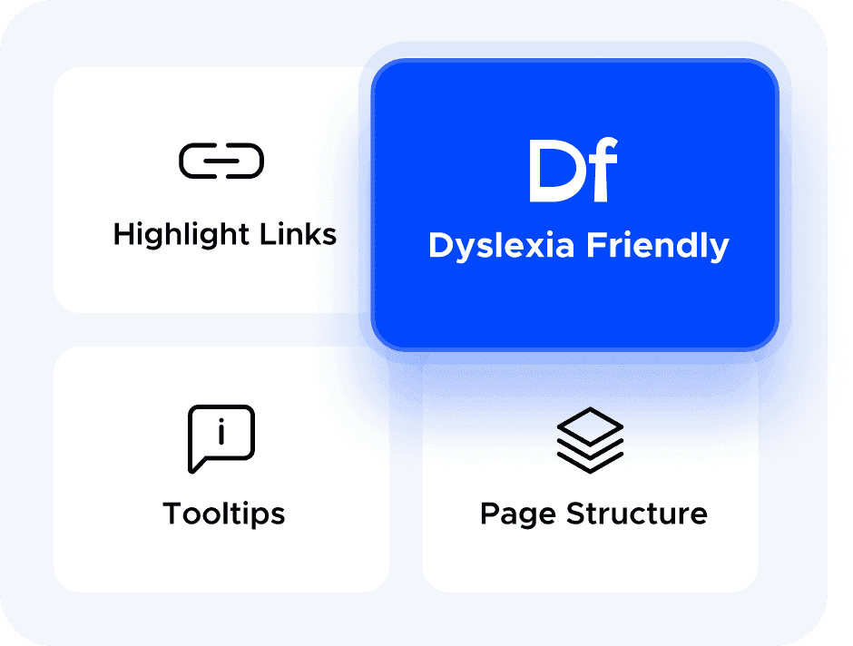 Dyslexia friendly feature highlighted in the UserWay widget