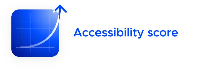Chart showing an improved accessibility score with a website mockup and accessibility icon