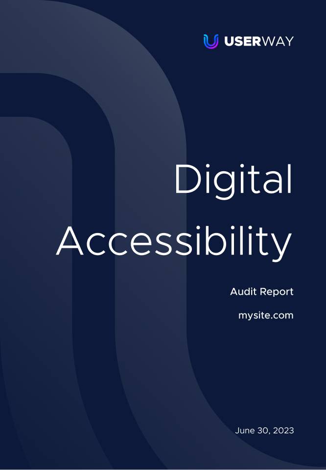 Web accessibility compliance audit report cover
