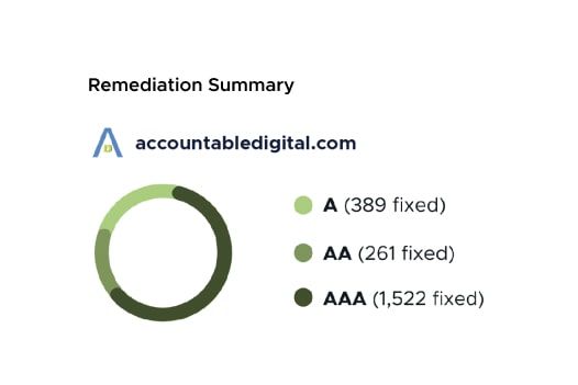 Remediation chart for Accountable Digital website