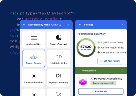 Implementing UserWay accessibility solution in Fortune 1000 website